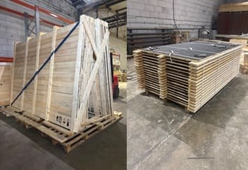 Крупногабаритные элементы тары на производстве